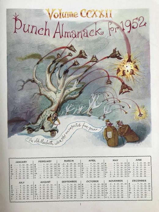 1952年1-6月 英国讽刺漫画杂志《笨拙》（含多幅彩色） 数百幅插图 漆布精装16开 商品图2