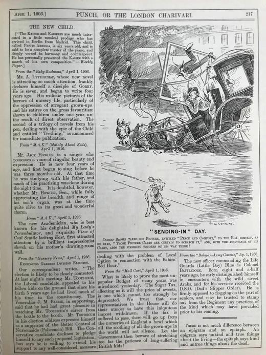 1903年1-6月 英国讽刺漫画杂志《笨拙》 数百幅插图 漆布精装16开 商品图5