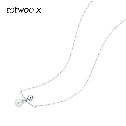 totwoo x S925银 微笑珍珠 轻奢甜美可拆卸多功能项链/锁骨链送男友女友 商品图2