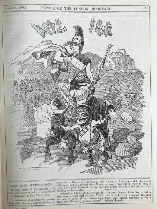 1904年1-6月 英国讽刺漫画杂志《笨拙》 数百幅插图 漆布精装16开 商品图3