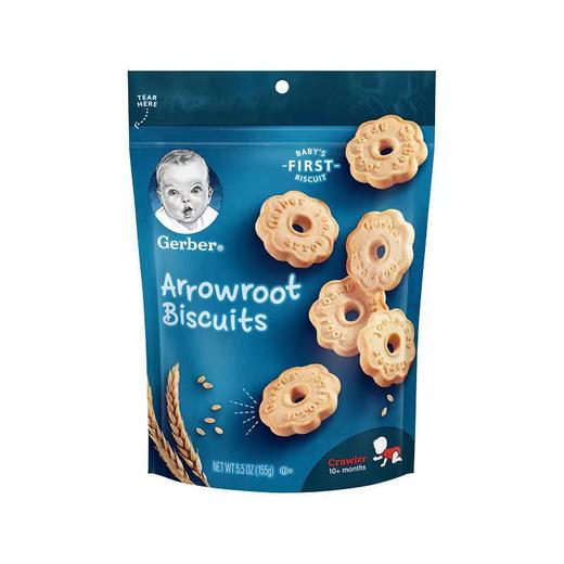 【2袋装】美国进口GERBER嘉宝葛粉麦圈曲奇动物全麦饼干磨牙饼干零食 商品图1