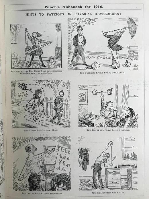 1916年1-6月 英国讽刺漫画杂志《笨拙》 数百幅插图 漆布精装16开 商品图8