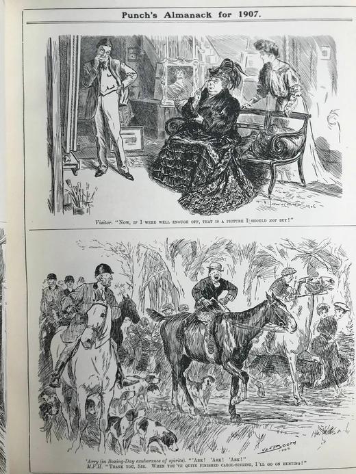 1907年1-6月 英国讽刺漫画杂志《笨拙》 数百幅插图 漆布精装16开 商品图9