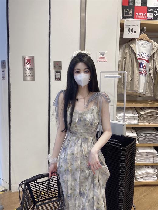 （清仓现货）【社群供G】小众吊带油画风仙气初恋收腰吊带连衣裙 商品图0
