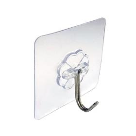 爱必达超粘纳米透明挂钩称重7KG强力粘胶挂钩55×55mm3支装免打孔免钉无痕粘钩超承重