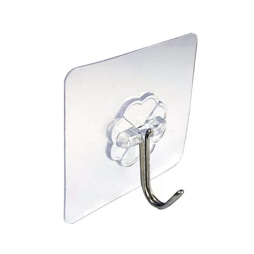 爱必达超粘纳米透明挂钩称重7KG强力粘胶挂钩55×55mm3支装免打孔免钉无痕粘钩超承重 商品图0