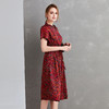 XT-21017-2送你一朵小红花 气质通勤夏季连衣裙 中长款小碎花香云纱丝绸裙子 商品缩略图2
