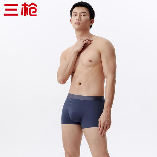Threegun三枪 【高支棉】无痕男士大版平角短裤四角内裤（1条装）-50807B031 商品图6