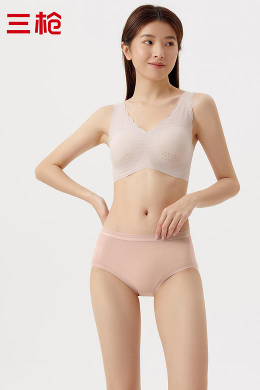 Threegun三枪 【冰丝】中腰女士三角内裤（1条装）-40894B011 商品图5