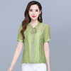 WE-KSY-LH2A39 时尚大码雪纺衫女短款2022夏季新款修身显瘦气质优雅翻领打底小衫 商品缩略图0