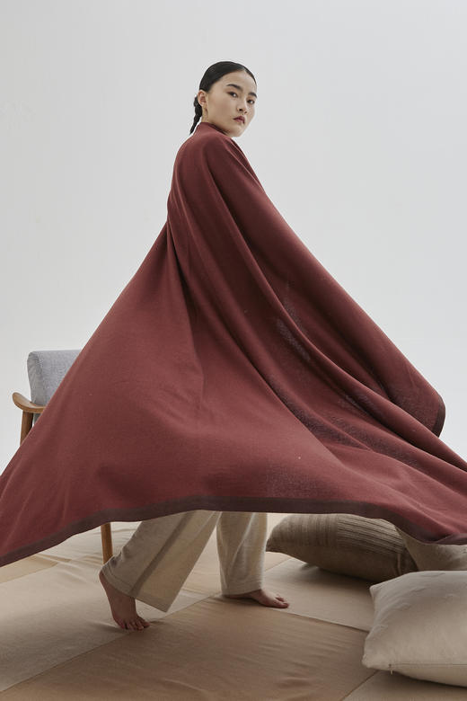 羊绒平纹包边双人毯 SJF93P872A 商品图1