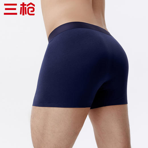 Threegun三枪 【高支棉】无痕男士大版平角短裤四角内裤（1条装）-50807B031 商品图3