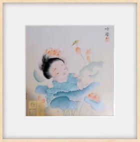 新粉彩睡莲瓷板