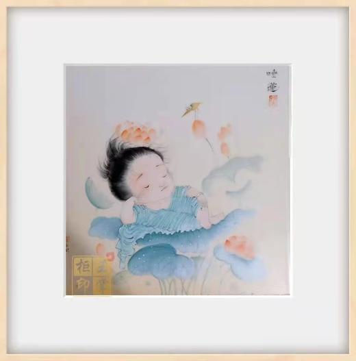 新粉彩睡莲瓷板 商品图0