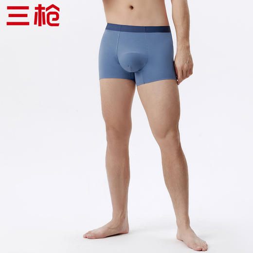 Threegun三枪 【高支棉】无痕男士大版平角短裤四角内裤（1条装）-50807B031 商品图0