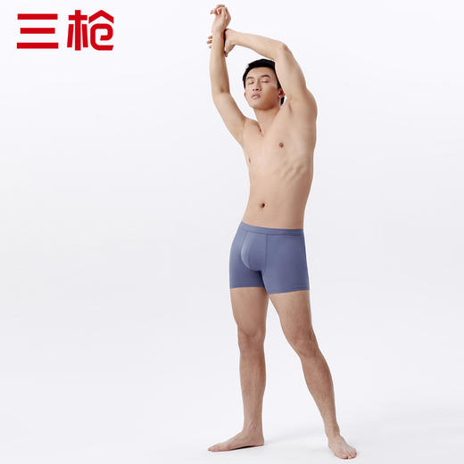 Threegun三枪 【莫代尔】男士平角大版短裤四角内裤（1条装）-50679B031 商品图2
