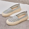 新款百搭，蕾丝网水钻渔夫鞋浅口女单鞋一脚蹬小白鞋ML-7908 商品缩略图1
