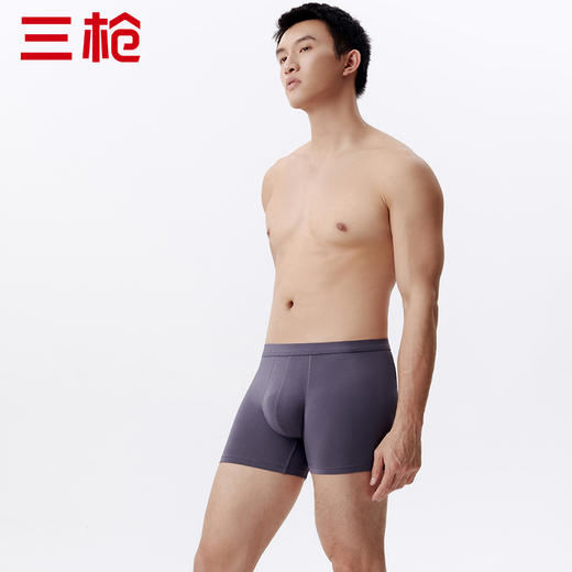 Threegun三枪 【莫代尔】男士平角大版短裤四角内裤（1条装）-50679B031 商品图5