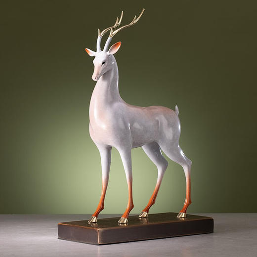 【6F】朱炳仁铜 福禄呈祥 铜鹿客厅玄关摆件工艺品家居装饰品办公室摆设开业礼品 福禄呈祥 商品图3