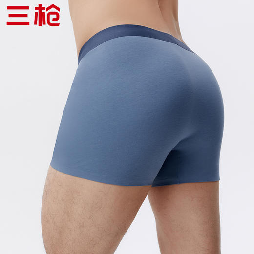 Threegun三枪 【高支棉】无痕男士大版平角短裤四角内裤（1条装）-50807B031 商品图9