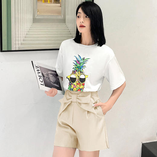新款港风复古短袖名媛套装小香风短裤两件套HR-WHA049-29 商品图1
