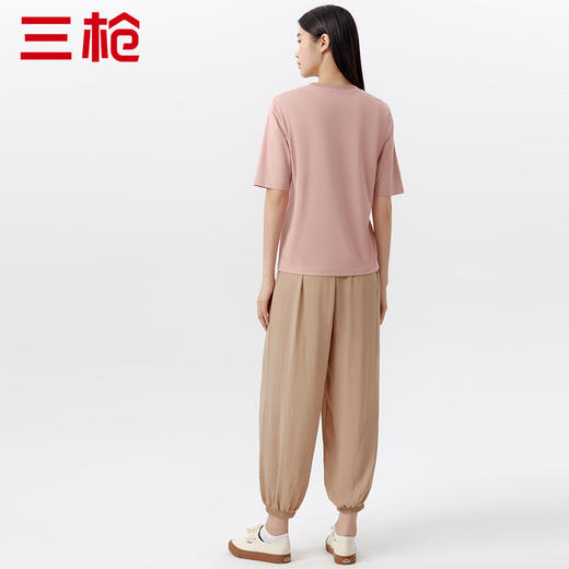 Threegun三枪 【沁凉棉】圆领女士中袖上衣打底衫-24132A011 商品图2