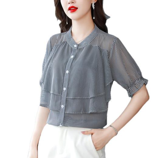 MZ802404 通勤2022夏季新款气质通勤女装休闲衬衫衣女显瘦百搭荷叶边上衣女 商品图4