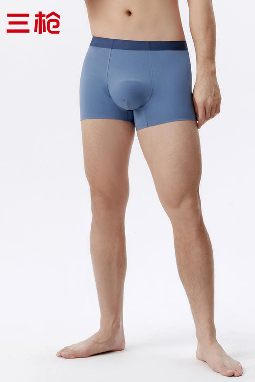 Threegun三枪 【高支棉】无痕男士大版平角短裤四角内裤（1条装）-50807B031 商品图10