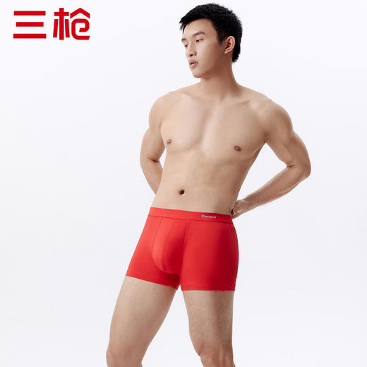 Threegun三枪 【细柔莫代尔】包根男士平角裤四角内裤（1条装）-50287B221 商品图5