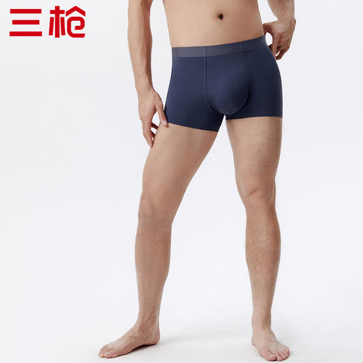 Threegun三枪 【高支棉】无痕男士大版平角短裤四角内裤（1条装）-50807B031 商品图5