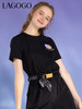  Lagogo拉谷谷2022夏季新款卡通印花圆领黑色T恤LATT313A09 商品缩略图1