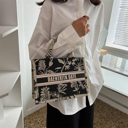 时尚帆布大容量包包，2022新款质感洋气单肩包布袋托特包 QY7121*88*98 商品图2