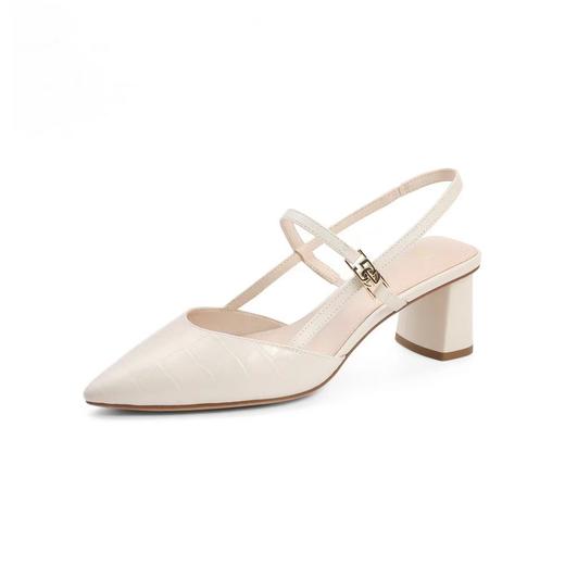 百货世界-百丽压花牛皮革女皮凉鞋 商品图1