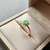 冰种阳绿厚庄翡翠蛋面雪花戒指18k黄金钻石镶嵌 商品缩略图4