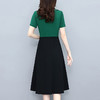 HT-0916夏新款假两件套大码女装胖mm修身显瘦中长款短袖连衣裙 商品缩略图3