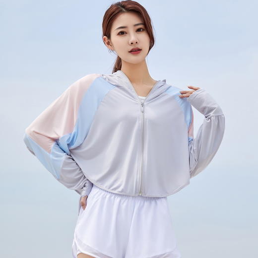 QM-QM000360新款拼色衣女 夏季防冰丝服 骑行外搭衫 商品图4
