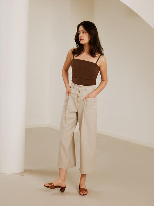 HeyDress复古吊带背心女夏季高腰不规则斜摆设计感小众外穿上衣 商品图4