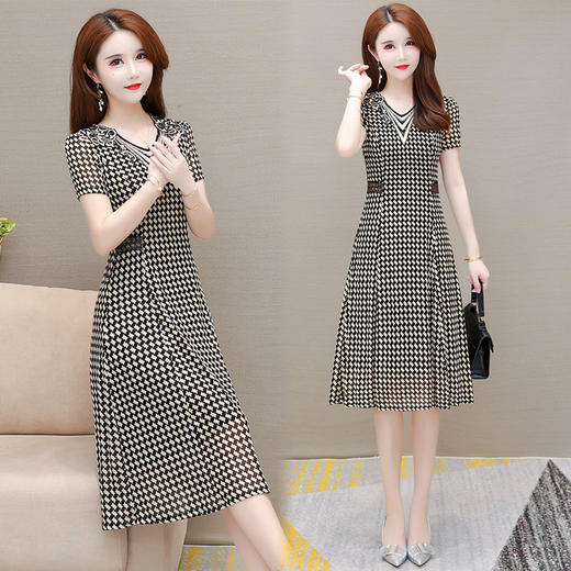 YWE JR835格子连衣裙修身显瘦气质优雅时尚裙【优】 商品图3