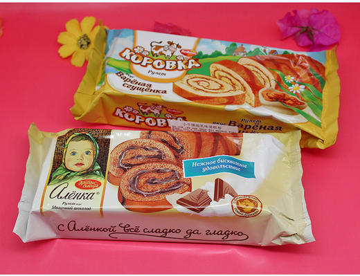 【中欧班列精选】WWJ 俄罗斯蛋糕  爱莲大头娃娃巧克力蛋糕卷200g   原装进口   商品图1