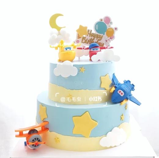 8寸+6寸双层男孩2周岁蛋糕 商品图0