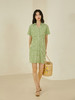 HeyDress法式田园连衣裙女夏季高腰抽褶设计感格纹气质纯棉短裙子 商品缩略图2