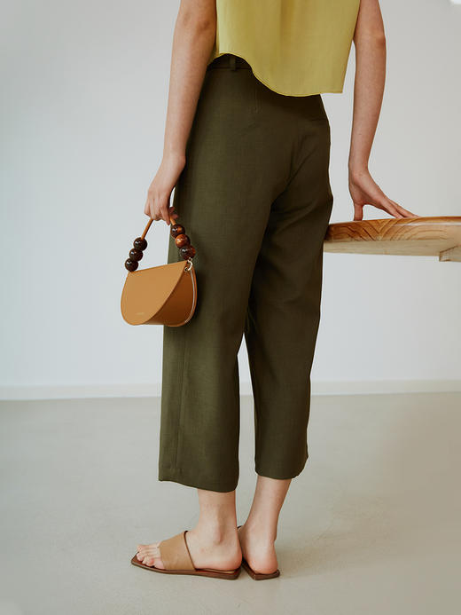 HeyDress麻感直筒裤女夏季高腰设计感小众九分休闲裤垂感裤子 商品图3