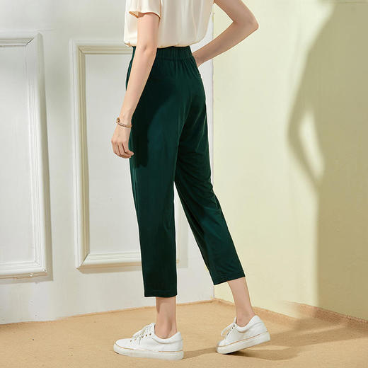 丁摩 春夏薄凉爽超大弹力针织醋酸9分裤小脚裤休闲裤Q121144DB199 商品图7