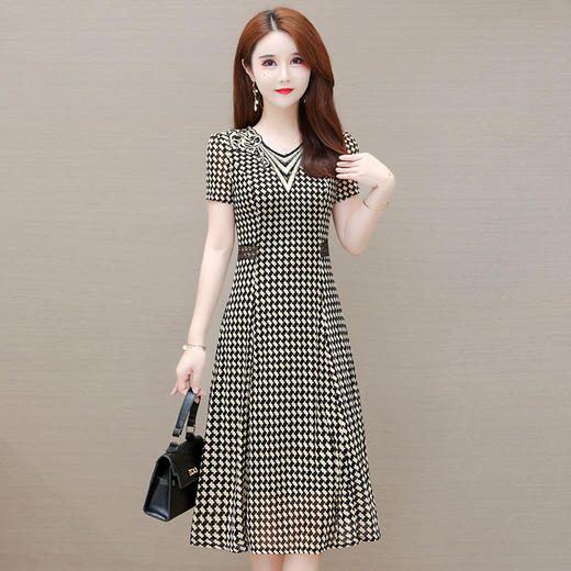 YWE JR835格子连衣裙修身显瘦气质优雅时尚裙【优】 商品图2