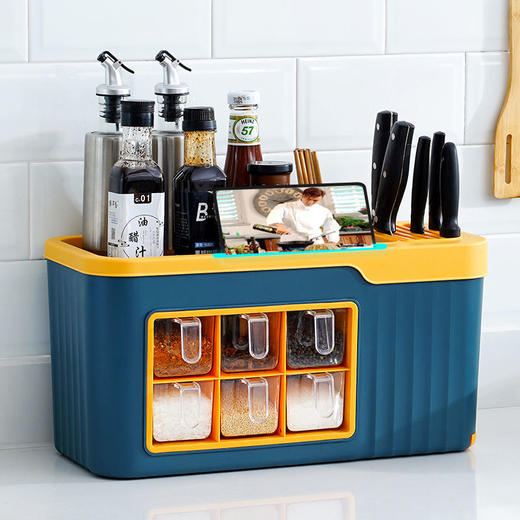 【厨房不凌乱，下厨成享受】多功能爆款调料盒，厨房置物架刀架，调料收纳架调味罐收纳盒，厨房收纳神器热卖 商品图1