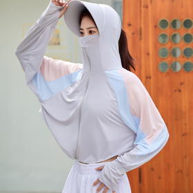 QM-QM000360新款拼色衣女 夏季防冰丝服 骑行外搭衫