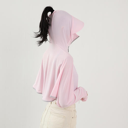 QM-QM000216夏季冰丝衣连帽女户外骑车开车一体口罩服衫 商品图1