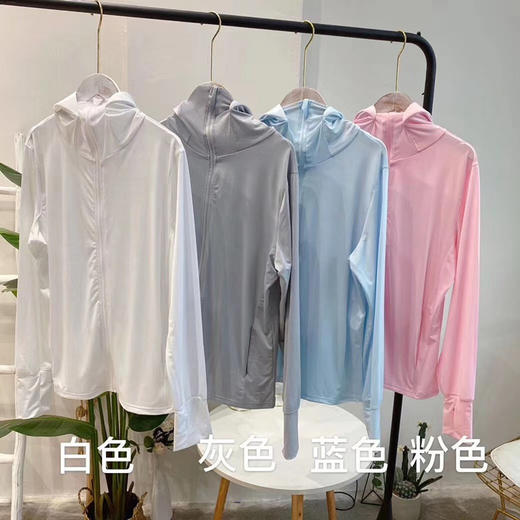 QM-QM000216夏季冰丝衣连帽女户外骑车开车一体口罩服衫 商品图4