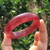 鸽血红草莓晶宽版手镯  镯宽18mm 商品缩略图0