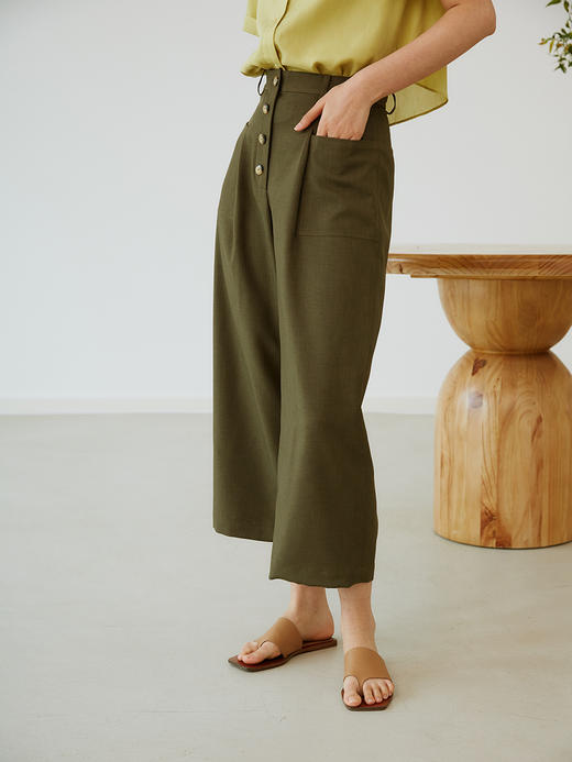 HeyDress麻感直筒裤女夏季高腰设计感小众九分休闲裤垂感裤子 商品图0